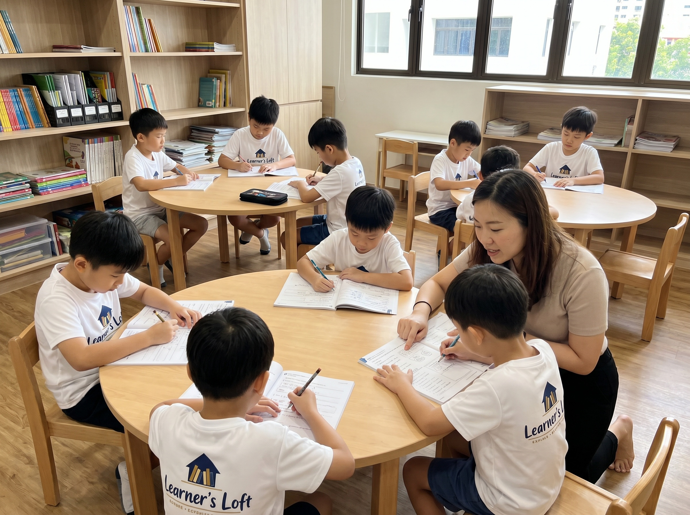 Students learning together in the classroom