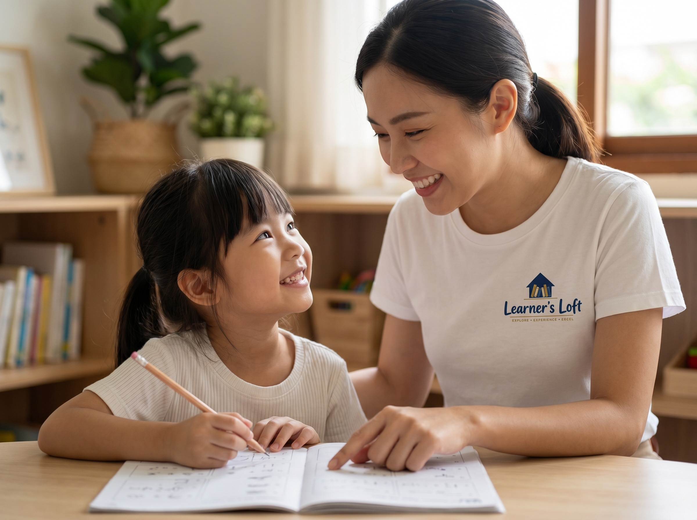 Teacher and parent discussing a child's progress