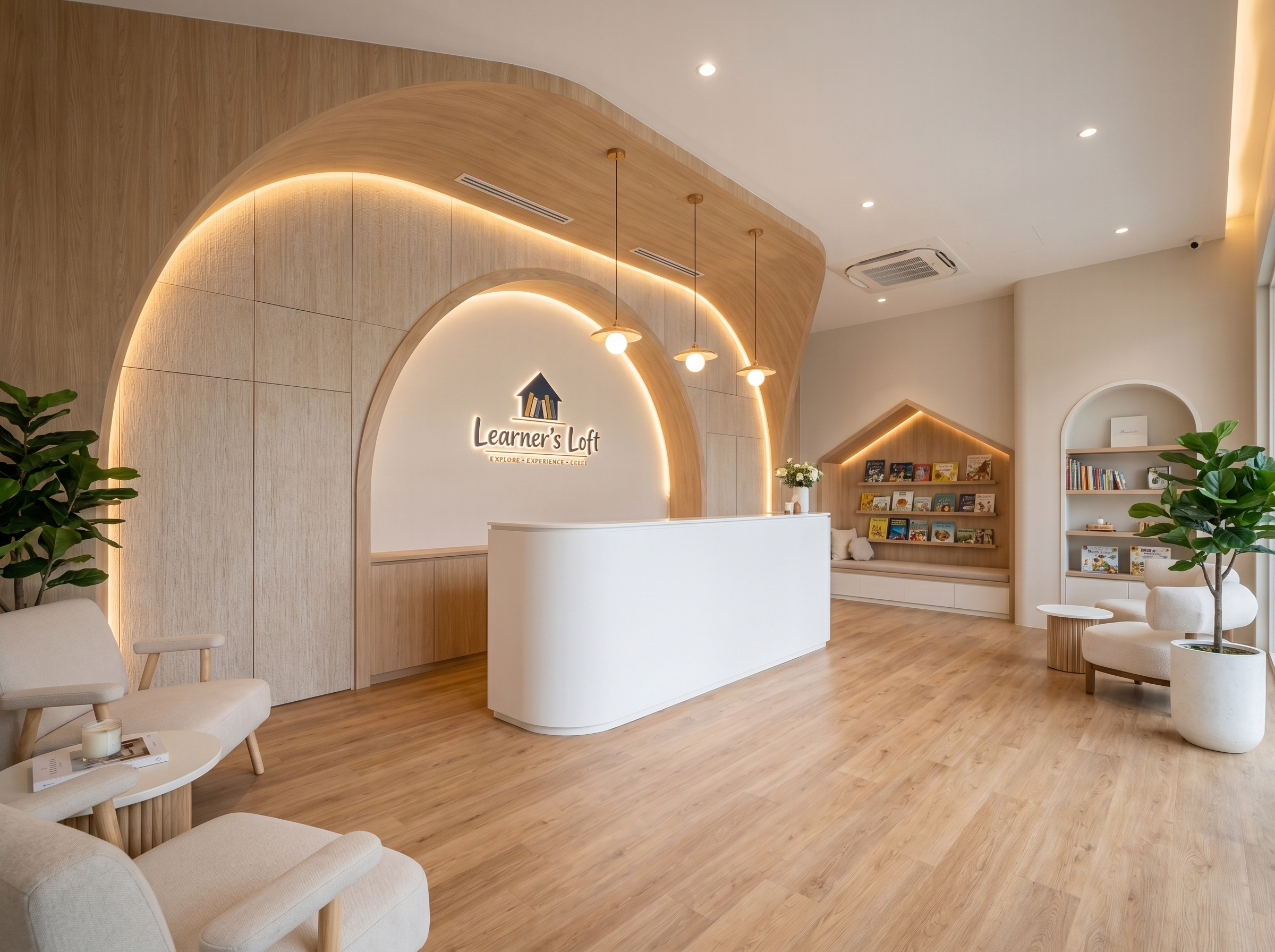 The welcoming reception area at Learner's Loft Academy