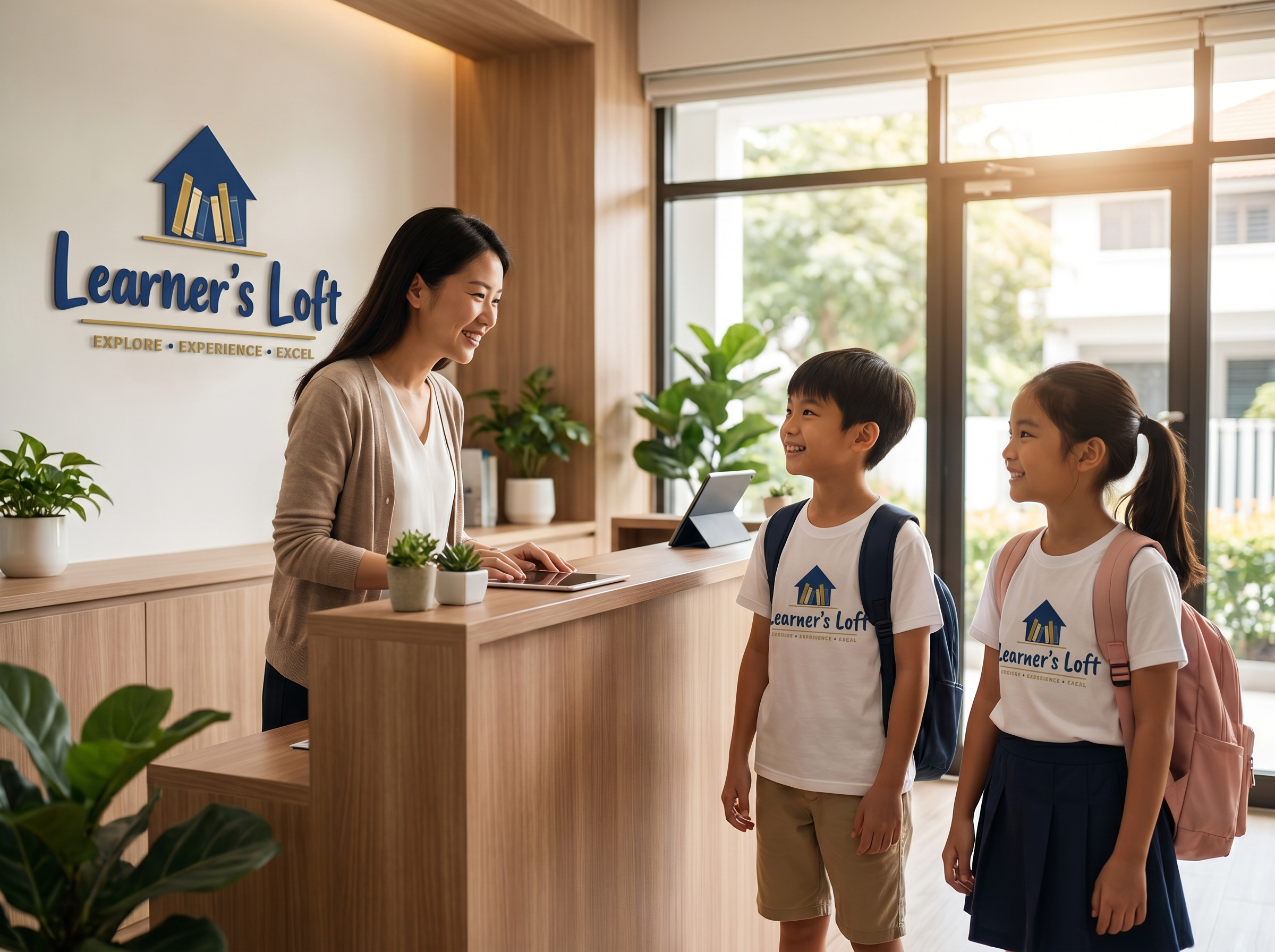 Students arriving at Learner's Loft centre after school