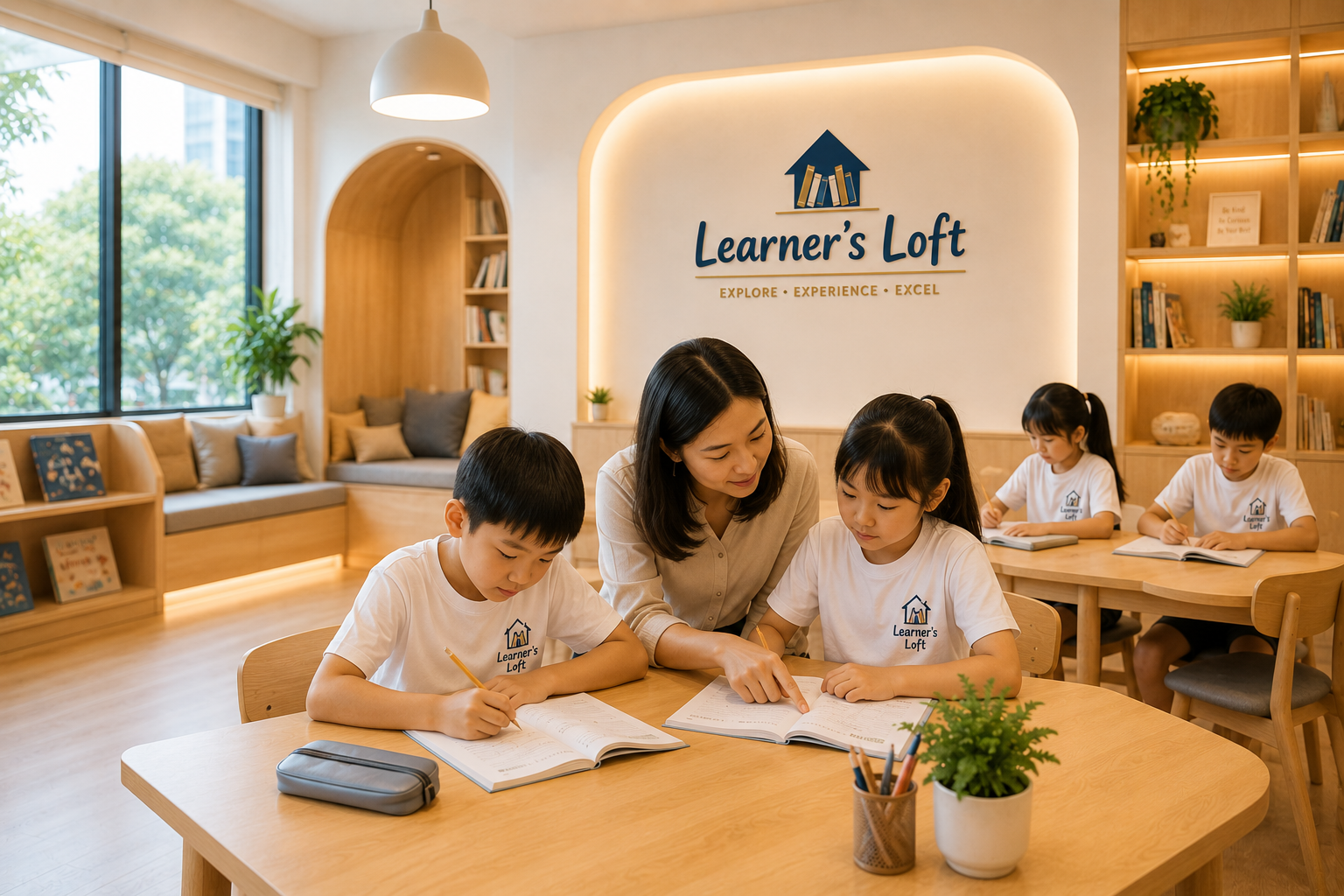 Happy primary students thriving at Learner's Loft Academy